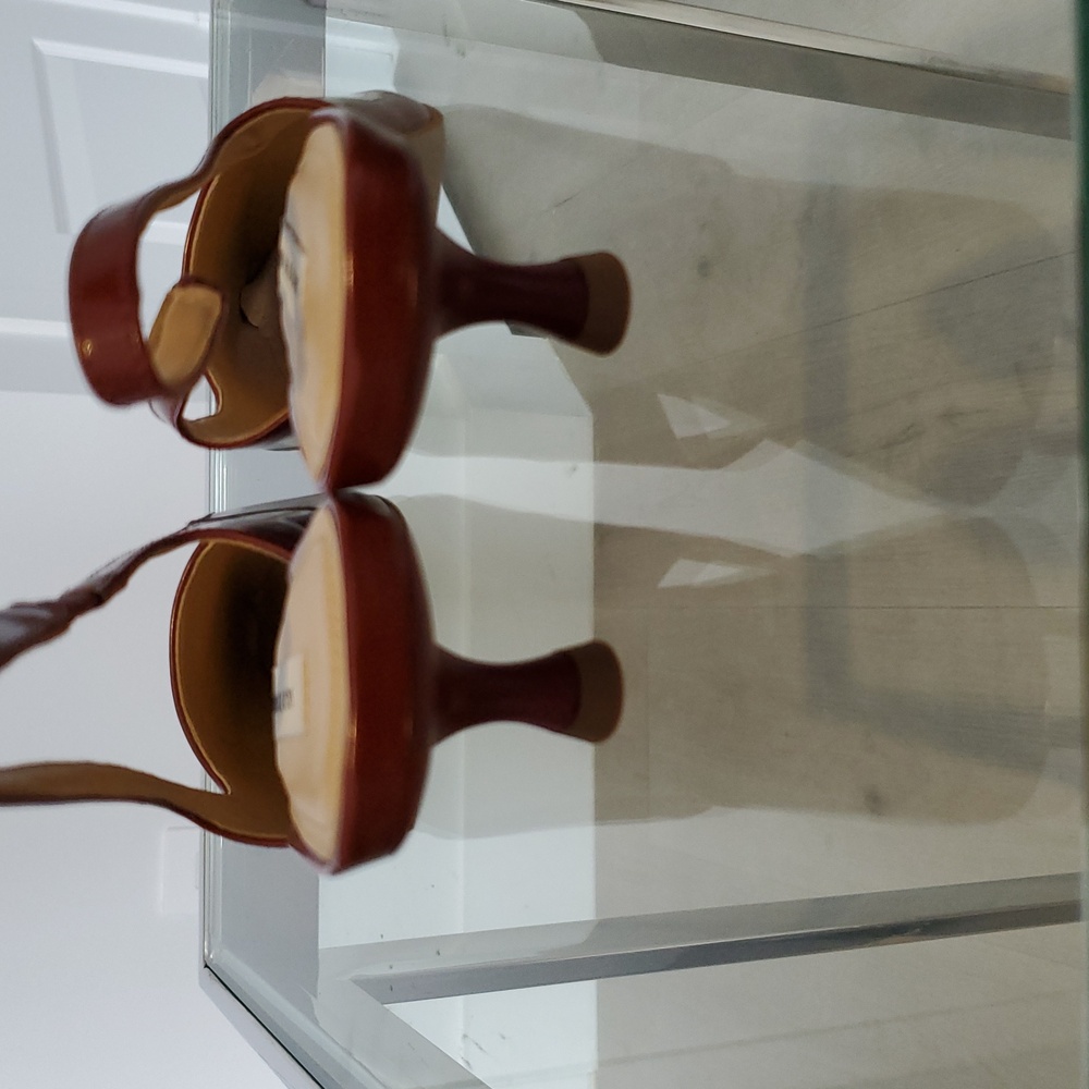 Saks Fifth Ave Patent Leather Wine kittenHeel slingback shoe Size 6 like new WOB - Picture 6 of 8